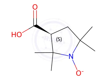 Chemical structure of (-)-3-Carboxy-2,2,5,5-tetramethylpyrrolidinyl-1-oxy