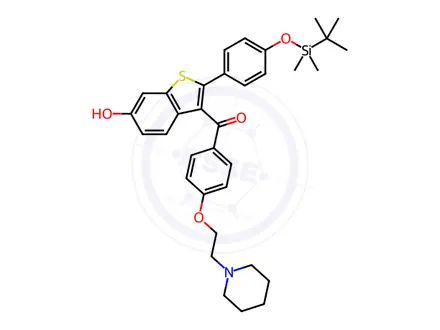 Chemical structure of 4'-tert-Butyldimethylsilyl-6-hydroxy Raloxifene