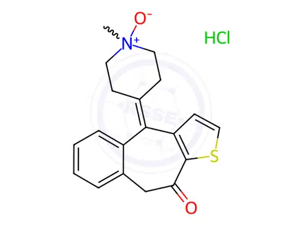 Chemical structure of Ketotifen Fumarate Impurity 4 Hydrochloride (Ketotifen Hydrogen Fumarate EP Impurity D Hydrochloride)