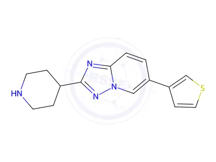 Chemical structure of 2-(Piperidin-4-yl)-6-(thiophen-3-yl)-[1,2,4]triazolo[1,5-a]pyridine