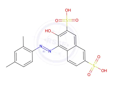 Chemical structure of 4-((2,4-Dimethylphenyl)diazenyl)-3-hydroxynaphthalene-2,7-disulfonic acid