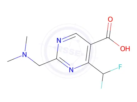 Chemical structure of 4-(Difluoromethyl)-2-((dimethylamino)methyl)pyrimidine-5-carboxylic acid