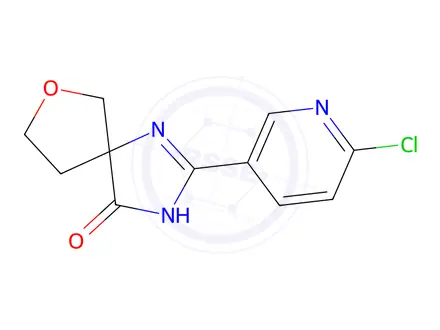 Chemical structure of 2-(6-Chloropyridin-3-yl)-7-oxa-1,3-diazaspiro[4.4]Non-1-en-4-one
