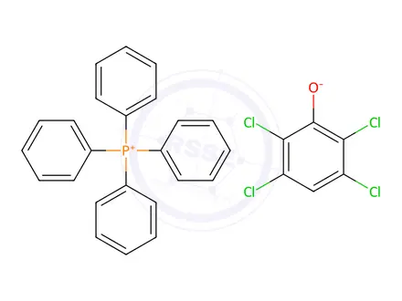 Chemical structure of tetraphenylphosphonium, salt with 2,3,5,6-tetrachlorophenol (1:1)