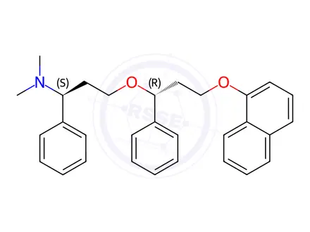 Chemical structure of (S)-N,N-dimethyl-3-((R)-3-(naphthalen-1-yloxy)-1-phenylpropoxy)-1-phenylpropan-1-amine