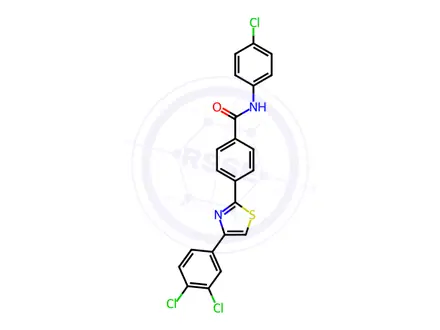 Chemical structure of N-(4-Chlorophenyl)-4-[4-(3,4-dichlorophenyl)-1,3-thiazol-2-yl]benzamide