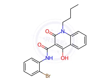 Chemical structure of N-(2-Bromophenyl)-1-butyl-4-hydroxy-2-oxo-1,2-dihydroquinoline-3-carboxamide
