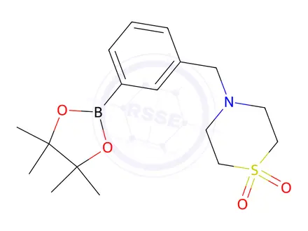 Chemical structure of 4-{[3-(tetramethyl-1,3,2-dioxaborolan-2-yl)phenyl]methyl}-1lambda6-thiomorpholine-1,1-dione