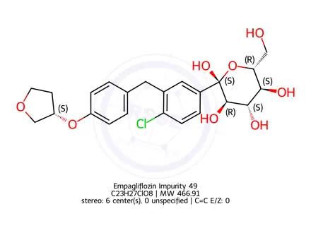 Chemical structure of Empagliflozin 1-Hydroxy Impurity