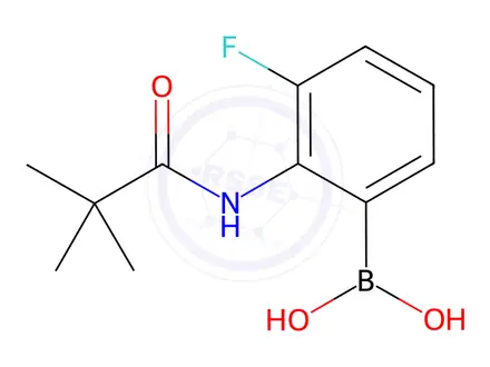 Chemical structure of 3-Fluoro-2-pivalamidophenylboronic Acid