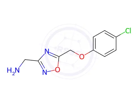 Chemical structure of (5-((4-Chlorophenoxy)methyl)-1,2,4-oxadiazol-3-yl)methanamine