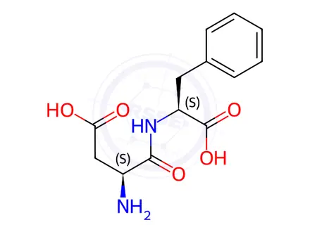 Chemical structure of H-ASP-PHE-OH