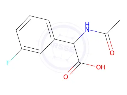 Chemical structure of 2-Acetamido-2-(3-fluorophenyl)acetic acid