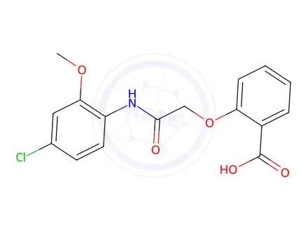 Chemical structure of 2-(2-((4-Chloro-2-methoxyphenyl)amino)-2-oxoethoxy)benzoic acid