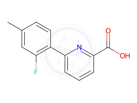 Chemical structure of 6-(2-Fluoro-4-methylphenyl)picolinic acid