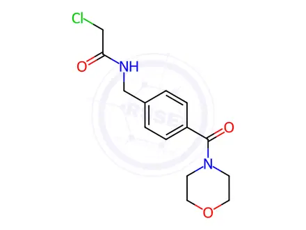 Chemical structure of 2-chloro-N-{[4-(morpholine-4-carbonyl)phenyl]methyl}acetamide