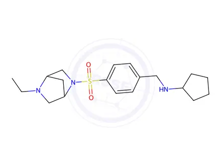 Chemical structure of N-(4-((5-Ethyl-2,5-diazabicyclo[2.2.1]heptan-2-yl)sulfonyl)benzyl)cyclopentanamine