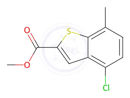 Chemical structure of methyl 4-chloro-7-methylbenzo[b]thiophene-2-carboxylate