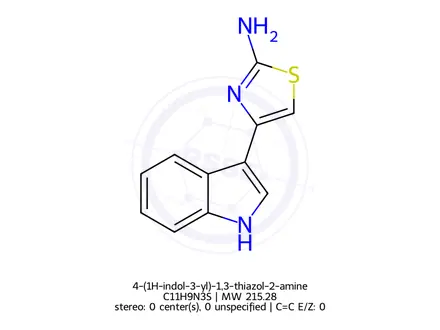 Chemical structure of 4-(1H-indol-3-yl)-1,3-thiazol-2-amine