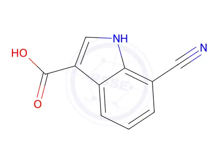 Chemical structure of 7-Cyano-1H-indole-3-carboxylic acid