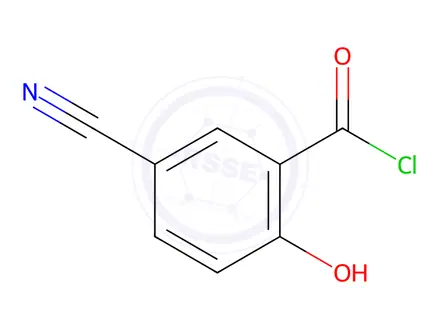 Chemical structure of Benzoyl chloride, 5-cyano-2-hydroxy-(9CI)