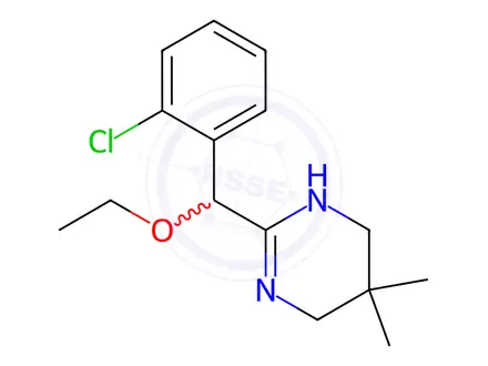 Chemical structure of 3,4,5,6-Tetrahydro-2-(2-chloro-α-ethoxybenzyl)-5,5-dimethylpyrimidine