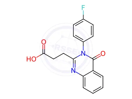 Chemical structure of 3-[3-(4-fluorophenyl)-4-oxo-3,4-dihydroquinazolin-2-yl]propanoic acid