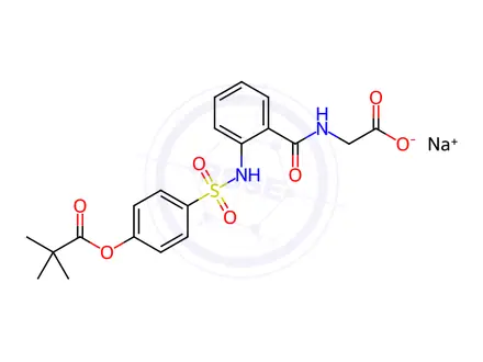 Chemical structure of Sivelestat Sodium