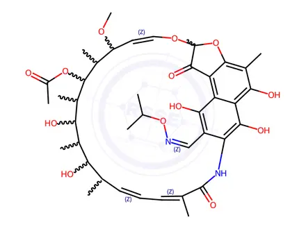 Chemical structure of Rifamycin, 3-[[ (1-methylethoxy)imino]methyl]-