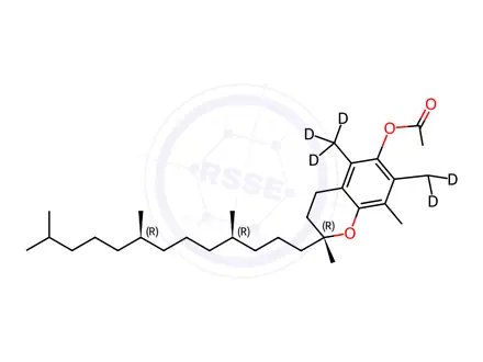 Chemical structure of Alpha-Tocopherol-D6 Acetate