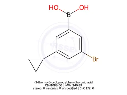 Chemical structure of (3-Bromo-5-cyclopropylphenyl)boronic acid