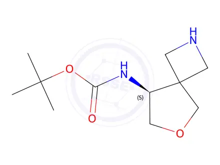 Chemical structure of Tert-butyl (S)-(6-oxa-2-azaspiro[3.4]Octan-8-yl)carbamate