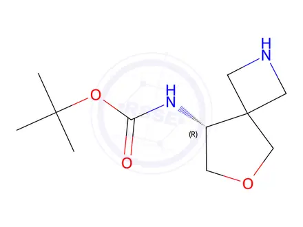 Chemical structure of Tert-butyl (R)-(6-oxa-2-azaspiro[3.4]Octan-8-yl)carbamate