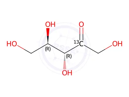 Chemical structure of D-[2-13C]ribulose