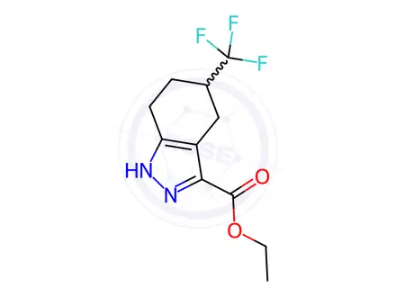 Chemical structure of Ethyl 5-(trifluoromethyl)-4,5,6,7-tetrahydro-1H-indazole-3-carboxylate