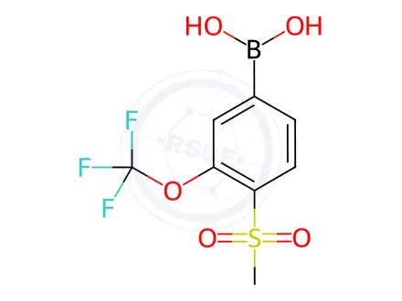 Chemical structure of 4-Methanesulfonyl-3-(trifluoromethoxy)phenyl]boronic acid