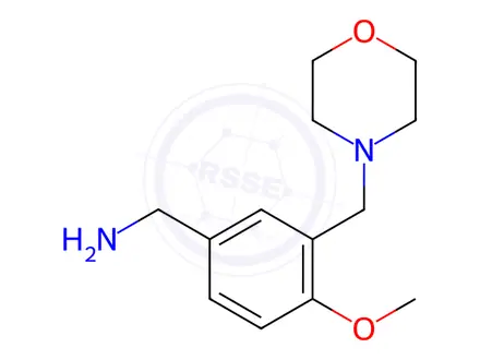 Chemical structure of (4-Methoxy-3-(morpholinomethyl)phenyl)methanamine