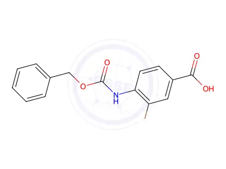 Chemical structure of 4-(((Benzyloxy)carbonyl)amino)-3-bromobenzoic acid