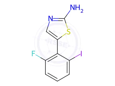Chemical structure of 5-(2-Fluoro-6-iodophenyl)thiazol-2-amine