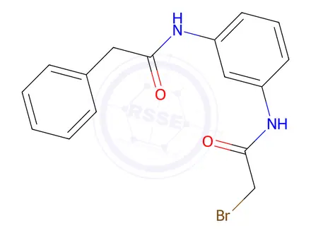 Chemical structure of 2-Bromo-N-{3-[(2-phenylacetyl)amino]-phenyl}acetamide
