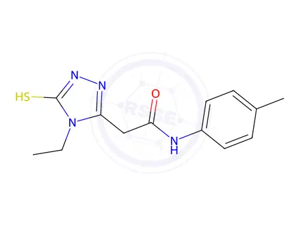 Chemical structure of 2-(4-Ethyl-5-mercapto-4H-[1,2,4]triazol-3-yl)-N-p-tolyl-acetamide