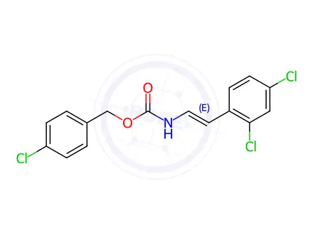 Chemical structure of (4-Chlorophenyl)methyl N-[(E)-2-(2,4-dichlorophenyl)ethenyl]carbamate