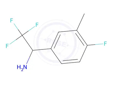 Chemical structure of 2,2,2-Trifluoro-1-(4-fluoro-3-methylphenyl)ethan-1-amine