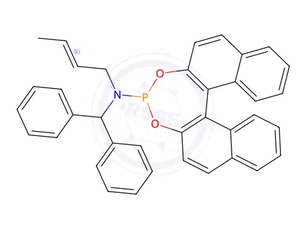 Chemical structure of (11bS)-N-Diphenymethyl-N-((2E)-2-buten)dinaphtho[2,1-d:1',2'-f][1,3,2]dioxaphosphepin-4-amine