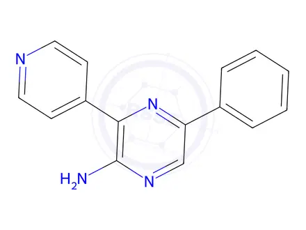 Chemical structure of 5-Phenyl-3-(pyridin-4-yl)pyrazin-2-amine