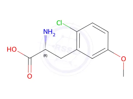 Chemical structure of (2R)-2-amino-3-(2-chloro-5-methoxyphenyl)propanoic acid
