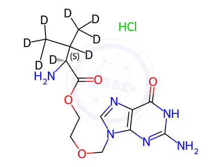 Chemical structure of Valacyclovir Hydrochloride-d8
