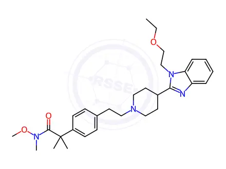 Chemical structure of Bilastine Propanamide Impurity