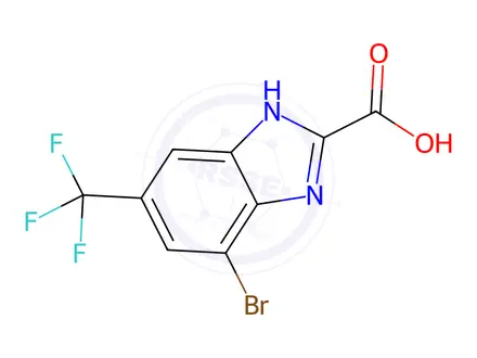 Chemical structure of 4-Bromo-6-(trifluoromethyl)-1H-benzo[d]imidazole-2-carboxylic acid