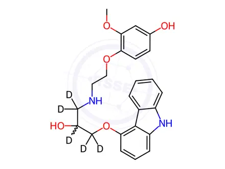 Chemical structure of 4 Hydroxy Phenyl Carvedilol D5
